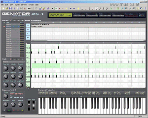 Geniator XS-1 Sequenzer Geniator XS-1 verfügt über einen vielseitigen Pattern-Sequenzer, welcher mit 64 parallelen Tracks (Sequenzerspuren) arbeitet