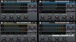 Samplitude 11 essentialFX eine komplette Suite neuer, alternativer Basiseffekte im Bereich Dynamik, Modulation und anderer häufig genutzer Klangbearbeitungen