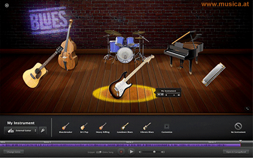Jammen Sie mit virtuellen Instrumenten in Magic GarageBand